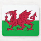 Walisische Flagge (Wales) (walisischer Drache) Mousepad (Vorne)