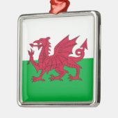 Walisische Flagge (Wales) (walisischer Drache) Ornament Aus Metall (Links)