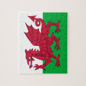 Walisische Flagge (Wales) (walisischer Drache) Puzzle (Vertikal)