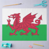 Walisische Flagge (Wales) (walisischer Drache) Seidenpapier (Basteln)