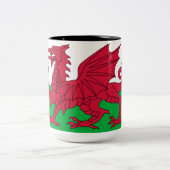 Walisische Flagge (Wales) (walisischer Drache) Zweifarbige Tasse (Mittel)