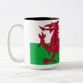 Walisische Flagge (Wales) (walisischer Drache) Zweifarbige Tasse (Links)