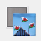 Walisische Flaggen in Towyn Magnet (Vorderseite/Rückseite)