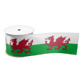 Walisische Flaggenband, Drachenmode, Cymru, Wales Satinband (Spule)