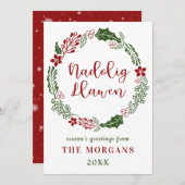 Walisische frohe Weihnachten, Custom Feiertagskarte (Vorne/Hinten)