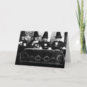 Walisische Hexen - Tee-Party Vintag Karte