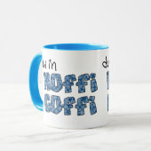 Walisische Kaffee-Tasse: Hoffi Coffi, blaues ethni Tasse (Vorderseite Links)