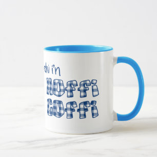 Walisische Kaffee-Tasse: Hoffi Coffi, Blue Karo Gi Tasse