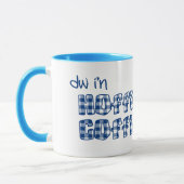 Walisische Kaffee-Tasse: Hoffi Coffi, Blue Karo Gi Tasse (Links)
