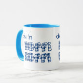 Walisische Kaffee-Tasse: Hoffi Coffi, Blue Karo Gi Tasse (Vorderseite Links)