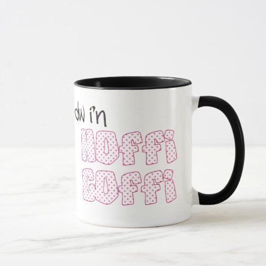 Walisische Kaffee-Tasse: Hoffi Coffi, Pink Polka D Tasse (Rechts)