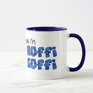 Walisische Kaffeetasse: Hoffi Coffi, Blaue Marmore Tasse