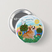 Walisische Korgi (Pembroke 7b) Button (Vorne & Hinten)