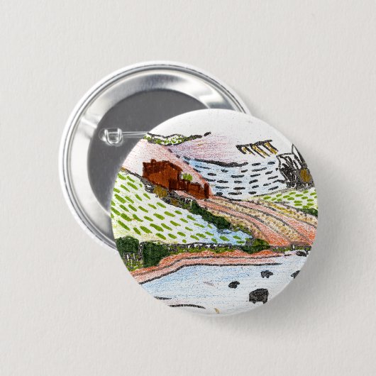 Walisische Landschaft Button (Vorne & Hinten)
