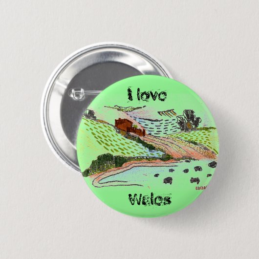 Walisische Landschaft Button (Vorne & Hinten)