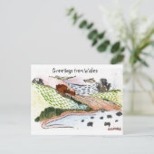 Walisische Landschaft Postkarte (Stehend Vorderseite)