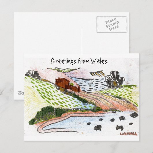 Walisische Landschaft Postkarte (Vorne/Hinten)
