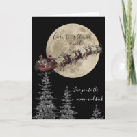 Walisische Liebe zum Mond und zurück Weihnachtskar