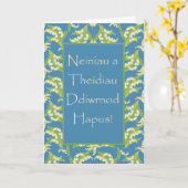 Walisische Lilie des Tals am Blue Grandeltern Day Karte (Gelbe Blume)