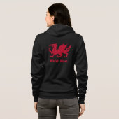 Walisische Mama, Red Dragon & Wales Mode / Cymru Hoodie (Schwarz voll)