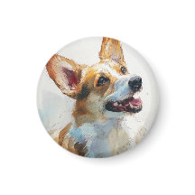 Walisische Pembroke-Corgi-Aquarellmalerei