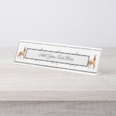 Walisische Pony und Cob Pferd Wasserfarbe Schreibtischnamensplakette (Vorderseite )