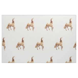 Walisische Pony- und Cob-Pferdeaquarellmalerei Stoff