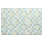 Walisische Schaf-Imitat-Patchwork Blau Gelb Gingha Stoff (Yard (91,4 cm))