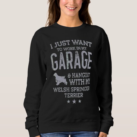 Walisische Springer Spaniel Dad Auto Garage Treffp Sweatshirt (Vorderseite)