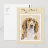 Walisische Springer Spaniel Malerei - Originale Hu Postkarte (Vorne/Hinten)