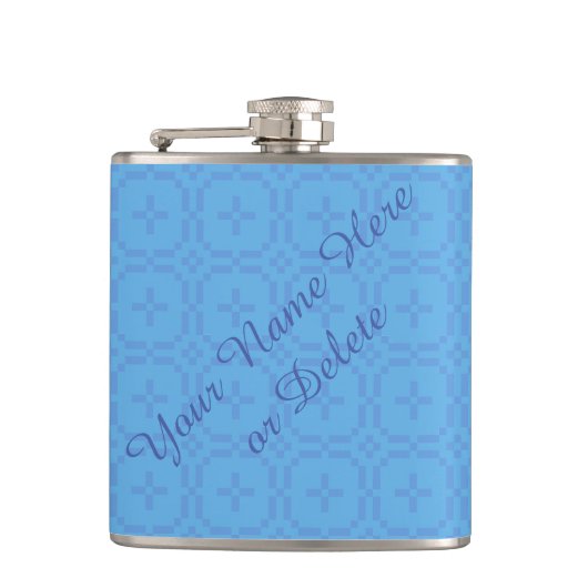 Walisische Tapestry-Muster, Chic Blue Custom Hifas Flachmann (Vorderseite)