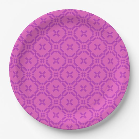 Walisische Tapestry Muster, Chic Pink Paper Plate Pappteller (Vorderseite)