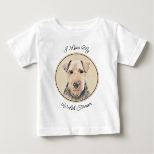 Walisische Terrier-Malerei - Niedliche Original Hu Baby T-shirt