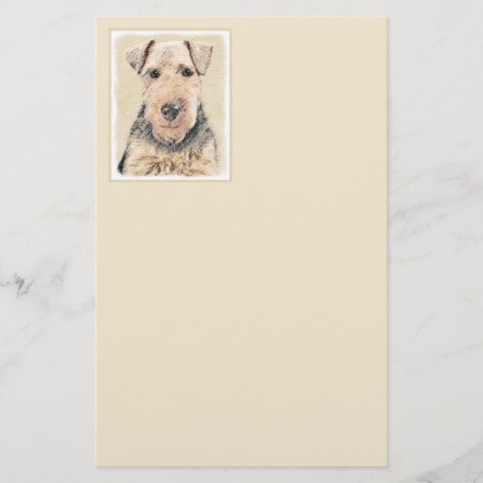 Walisische Terrier-Malerei - Niedliche Original Hu Briefpapier (Vorderseite)