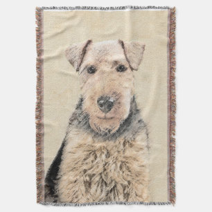 Walisische Terrier-Malerei - Niedliche Original Hu Decke
