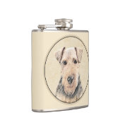 Walisische Terrier-Malerei - Niedliche Original Hu Flachmann (Rechts)