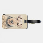 Walisische Terrier-Malerei - Niedliche Original Hu Gepäckanhänger (Rückseite horizontal)