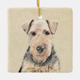 Walisische Terrier-Malerei - Niedliche Original Hu Keramikornament