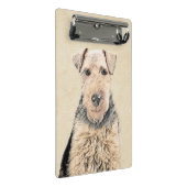Walisische Terrier-Malerei - Niedliche Original Hu Mini Klemmbrett (Schrägansicht)