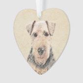 Walisische Terrier-Malerei - Niedliche Original Hu Ornament (Vorderseite)