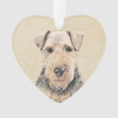 Walisische Terrier-Malerei - Niedliche Original Hu Ornament (Rückseite)