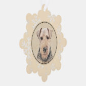 Walisische Terrier-Malerei - Niedliche Original Hu Ornament Karte (Rechts)