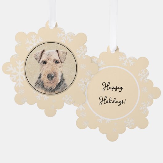 Walisische Terrier-Malerei - Niedliche Original Hu Ornament Karte (Vorderseite/Rückseite)