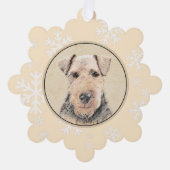 Walisische Terrier-Malerei - Niedliche Original Hu Ornament Karte (Vorderseite)