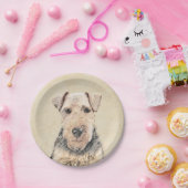 Walisische Terrier-Malerei - Niedliche Original Hu Pappteller (Party)