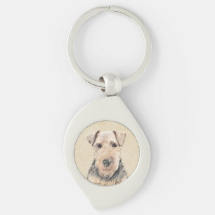 Walisische Terrier-Malerei - Niedliche Original Hu Schlüsselanhänger