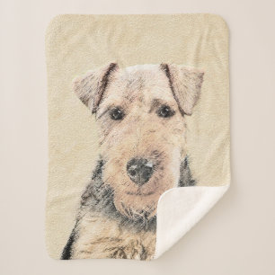Walisische Terrier-Malerei - Niedliche Original Hu Sherpadecke
