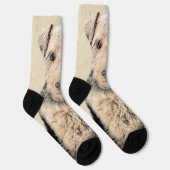 Walisische Terrier-Malerei - Niedliche Original Hu Socken (Rechts)