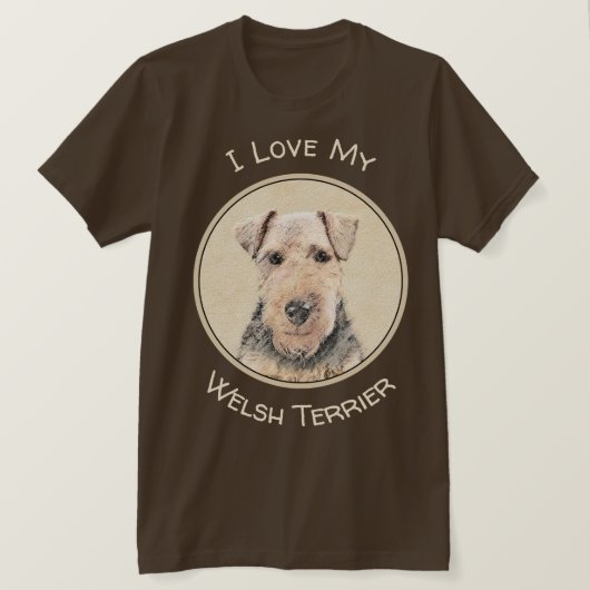 Walisische Terrier-Malerei - Niedliche Original Hu T-Shirt (Design vorne)