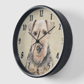 Walisische Terrier-Malerei - Niedliche Original Hu Uhr (Winkel)